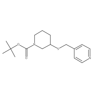 3-(Pyridin-4-ylmethylsulfanyl)-piperidine-1-carboxylic acid tert-butyl ester结构式