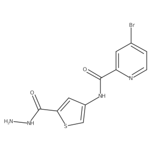 4-bromo-N-(5-(hydrazinecarbonyl)thiophen-3-yl)picolinamide Structure