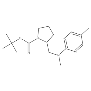 tert-Butyl 2-((methyl(5-methylpyridin-2-yl)amino)methyl)pyrrolidine-1-carboxylate结构式