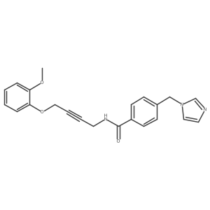 4-((1H-imidazol-1-yl)methyl)-N-(4-(2-methoxyphenoxy)but-2-yn-1-yl)benzamide结构式