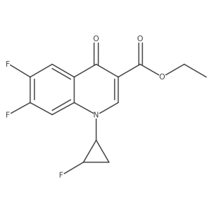 Ethyl 6,7-difluoro-1-((1R,2S)-2-fluorocyclopropyl)-4-oxo-1,4-dihydroquinoline-3-carboxylate结构式