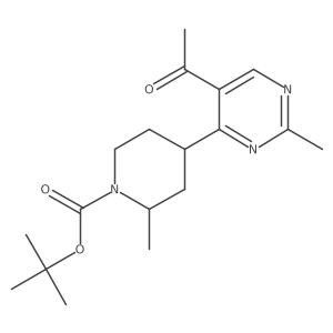 Tert-butyl 4-(5-acetyl-2-methylpyrimidin-4-yl)-2-methylpiperidine-1-carboxylate结构式