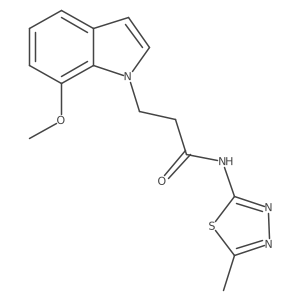 3-(7-methoxy-1H-indol-1-yl)-N-(5-methyl-1,3,4-thiadiazol-2-yl)propanamide结构式