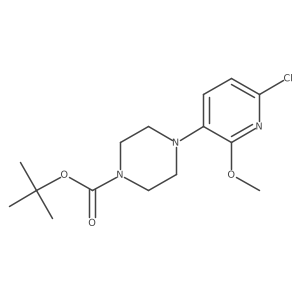 Tert-butyl 4-(6-chloro-2-methoxypyridin-3-yl)piperazine-1-carboxylate结构式
