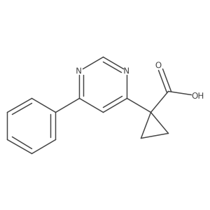 1-(6-phenylpyrimidin-4-yl)cyclopropanecarboxylic acid结构式