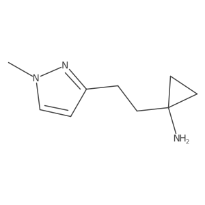 1-[2-(1-methyl-1H-pyrazol-3-yl)ethyl]cyclopropan-1-amine结构式