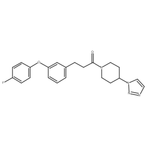1-(4-(1H-1,2,3-triazol-1-yl)piperidin-1-yl)-3-(3-(4-fluorophenoxy)phenyl)propan-1-one结构式