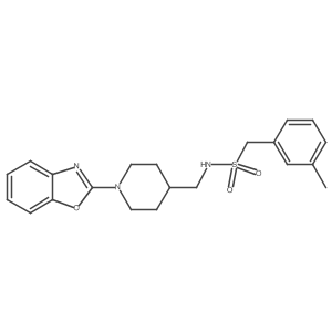 N-((1-(benzo[d]oxazol-2-yl)piperidin-4-yl)methyl)-1-(m-tolyl)methanesulfonamide结构式