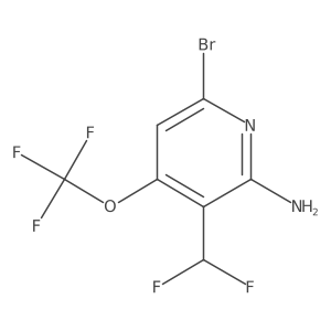 6-Bromo-3-(difluoromethyl)-4-(trifluoromethoxy)pyridin-2-amine结构式
