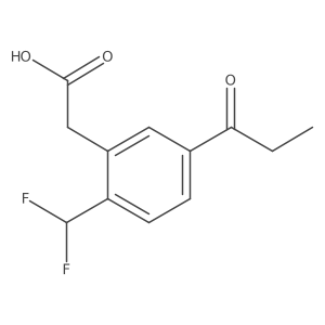 2-(Difluoromethyl)-5-propionylphenylacetic acid Structure
