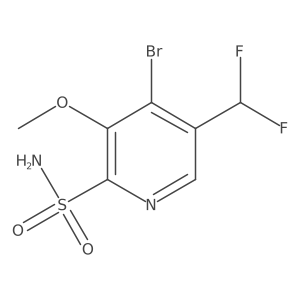 4-Bromo-5-(difluoromethyl)-3-methoxypyridine-2-sulfonamide结构式