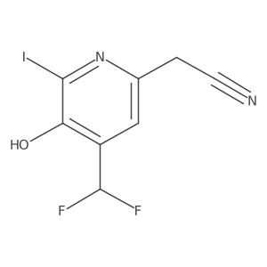 2-(4-(Difluoromethyl)-5-hydroxy-6-iodopyridin-2-yl)acetonitrile结构式