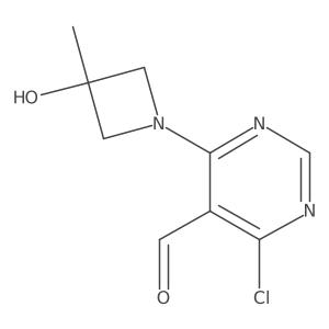 4-Chloro-6-(3-hydroxy-3-methylazetidin-1-yl)pyrimidine-5-carbaldehyde结构式