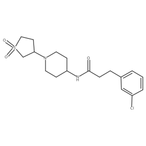 3-(3-chlorophenyl)-N-(1-(1,1-dioxidotetrahydrothiophen-3-yl)piperidin-4-yl)propanamide结构式