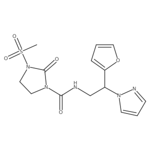 N-(2-(furan-2-yl)-2-(1H-pyrazol-1-yl)ethyl)-3-(methylsulfonyl)-2-oxoimidazolidine-1-carboxamide Structure