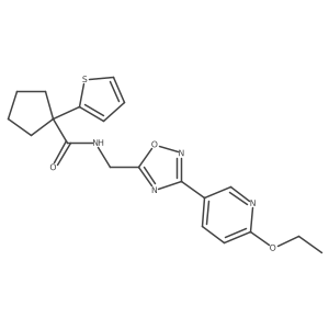 N-((3-(6-ethoxypyridin-3-yl)-1,2,4-oxadiazol-5-yl)methyl)-1-(thiophen-2-yl)cyclopentanecarboxamide结构式