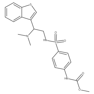 methyl (4-(N-(2-(benzo[b]thiophen-3-yl)-2-(dimethylamino)ethyl)sulfamoyl)phenyl)carbamate结构式