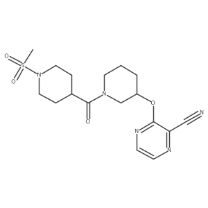 3-((1-(1-(Methylsulfonyl)piperidine-4-carbonyl)piperidin-3-yl)oxy)pyrazine-2-carbonitrile Structure