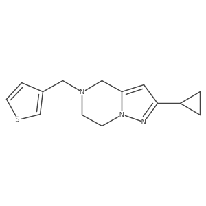 2-Cyclopropyl-5-(thiophen-3-ylmethyl)-4,5,6,7-tetrahydropyrazolo[1,5-a]pyrazine Structure
