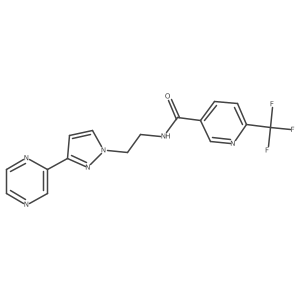 N-(2-(3-(pyrazin-2-yl)-1H-pyrazol-1-yl)ethyl)-6-(trifluoromethyl)nicotinamide Structure