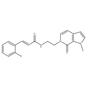 (E)-3-(2-fluorophenyl)-N-(2-(1-methyl-7-oxo-1H-pyrrolo[2,3-c]pyridin-6(7H)-yl)ethyl)acrylamide结构式