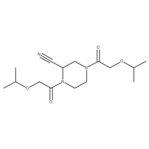 1,4-Bis[2-(propan-2-yloxy)acetyl]piperazine-2-carbonitrile结构式