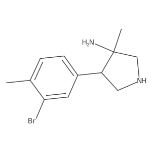 4-(3-Bromo-4-methylphenyl)-3-methylpyrrolidin-3-amine Structure