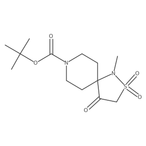 Tert-butyl 1-methyl-2,2,4-trioxo-2lambda6-thia-1,8-diazaspiro[4.5]decane-8-carboxylate结构式