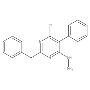 (2-Benzyl-6-chloro-5-phenylpyrimidin-4-yl)hydrazine结构式