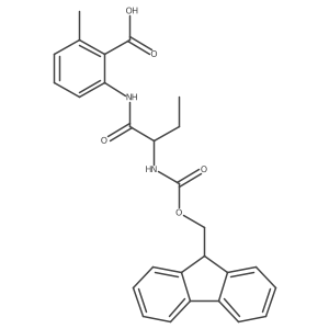 2-[(2R)-2-({[(9H-fluoren-9-yl)methoxy]carbonyl}amino)butanamido]-6-methylbenzoic acid结构式