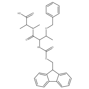 (2S)-2-[(2R,3S)-3-(benzyloxy)-2-({[(9H-fluoren-9-yl)methoxy]carbonyl}amino)-N-methylbutanamido]propanoic acid Structure