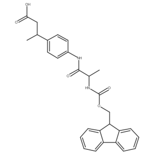 3-{4-[2-({[(9H-fluoren-9-yl)methoxy]carbonyl}amino)propanamido]phenyl}butanoic acid结构式