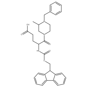 5-(4-benzyl-3-methylpiperazin-1-yl)-4-({[(9H-fluoren-9-yl)methoxy]carbonyl}amino)-5-oxopentanoic acid结构式