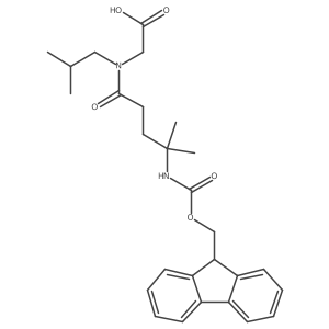 2-[4-({[(9H-fluoren-9-yl)methoxy]carbonyl}amino)-4-methyl-N-(2-methylpropyl)pentanamido]acetic acid结构式