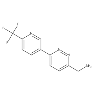 {6-[6-(Trifluoromethyl)pyridin-3-yl]pyridazin-3-yl}methanamine Structure