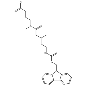 4-[5-({[(9H-fluoren-9-yl)methoxy]carbonyl}amino)-N,3-dimethylpentanamido]butanoic acid结构式