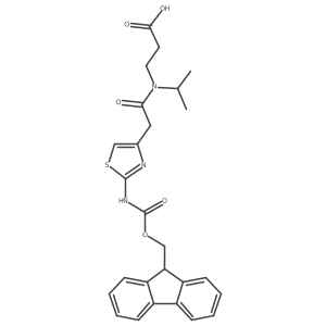 3-{2-[2-({[(9H-fluoren-9-yl)methoxy]carbonyl}amino)-1,3-thiazol-4-yl]-N-(propan-2-yl)acetamido}propanoic acid Structure
