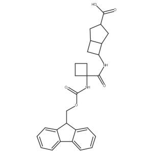 6-[1-({[(9H-fluoren-9-yl)methoxy]carbonyl}amino)cyclobutaneamido]bicyclo[3.2.0]heptane-3-carboxylic acid结构式