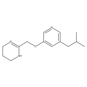 2-({[5-(2-Methylpropyl)pyridin-3-yl]sulfanyl}methyl)-1,4,5,6-tetrahydropyrimidine结构式