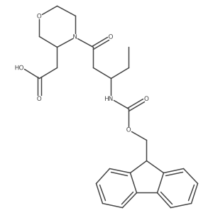 2-{4-[3-({[(9H-fluoren-9-yl)methoxy]carbonyl}amino)pentanoyl]morpholin-3-yl}acetic acid Structure