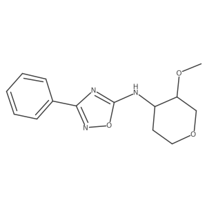 N-[(3R,4S)-3-Methoxyoxan-4-yl]-3-phenyl-1,2,4-oxadiazol-5-amine结构式