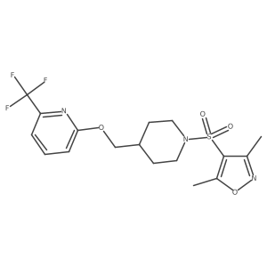 2-({1-[(3,5-Dimethyl-1,2-oxazol-4-yl)sulfonyl]piperidin-4-yl}methoxy)-6-(trifluoromethyl)pyridine结构式