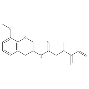 N-{[(8-methoxy-3,4-dihydro-2H-1-benzopyran-3-yl)carbamoyl]methyl}-N-methylprop-2-enamide Structure