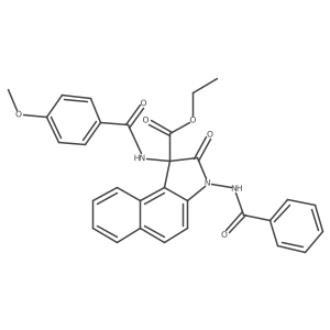 (S)-Ethyl 3-benzamido-1-(4-methoxybenzamido)-2-oxo-2,3-dihydro-1H-benzo[e]indole-1-carboxylate Structure