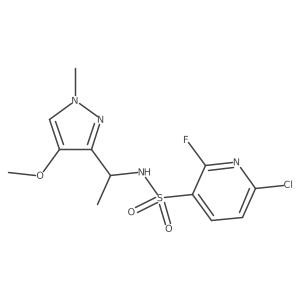 6-Chloro-2-fluoro-N-[1-(4-methoxy-1-methylpyrazol-3-yl)ethyl]pyridine-3-sulfonamide结构式