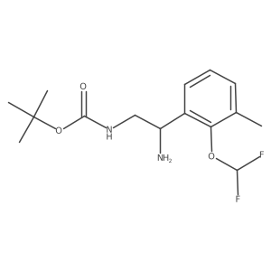 tert-butyl N-{2-amino-2-[2-(difluoromethoxy)-3-methylphenyl]ethyl}carbamate Structure