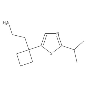 2-{1-[2-(Propan-2-yl)-1,3-thiazol-5-yl]cyclobutyl}ethan-1-amine结构式