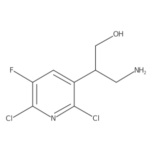 3-Amino-2-(2,6-dichloro-5-fluoropyridin-3-yl)propan-1-ol结构式