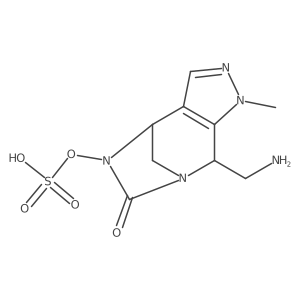 [(1R,7R)-7-(aminomethyl)-5-methyl-9-oxo-4,5,8,10-tetrazatricyclo[6.2.1.02,6]undeca-2(6),3-dien-10-yl] hydrogen sulfate结构式