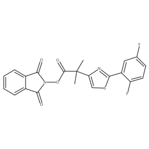 1,3-dioxo-2,3-dihydro-1H-isoindol-2-yl 2-[2-(2,5-difluorophenyl)-1,3-thiazol-4-yl]-2-methylpropanoate结构式